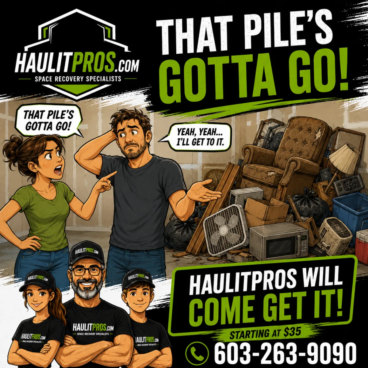 Let's talk Junk Removal. Got question about junk removal and how it works? logo